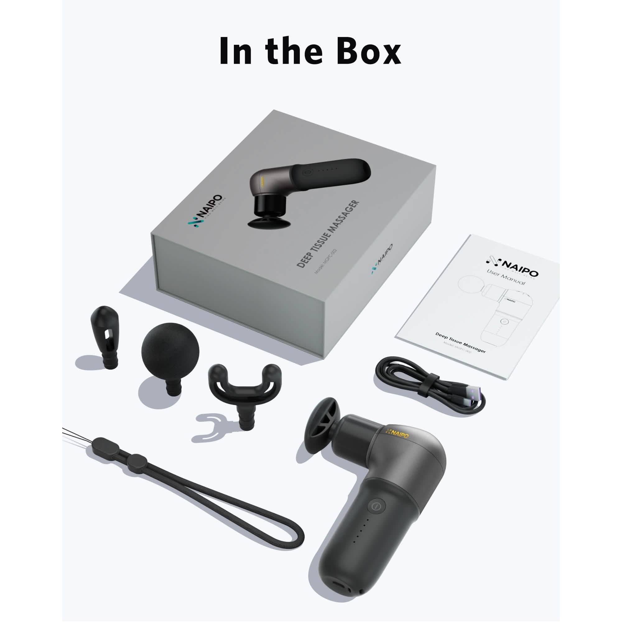 Pistolet de massage Naipo Mini Masseur musculaire profond avec poignée ergonomique