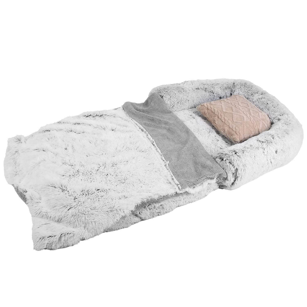 Lit pour chien taille humaine lavable en machine avec housse amovible zippée