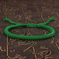 Bracelet Tressé Fait Main à Nœud Porte-Bonheur Fil Rouge Protection Ajustable Unisexe