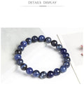 Bracelet élastique avec perles rondes en pierre naturelle bleue, bijou tendance, bracelet en perles de pierres de guérison pour femmes et hommes, bracelet en pierres précieuses, bracelet en cristal, bracelets ajustables extensibles unisexes 8 mm