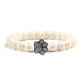 Bracelet d'amitié en pierre de lave naturelle noire mate, motif patte, bijou commémoratif pour animaux de compagnie, chien et chat, bracelets pour femmes et hommes, bracelet de yoga anti-stress, bracelet d'humeur, cadeaux pour femmes et jeunes filles