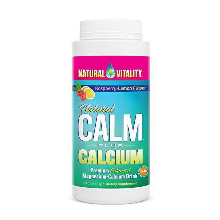 Natural Vitality Calm Plus Calcium Framboise Citron 454g - Lot de 2