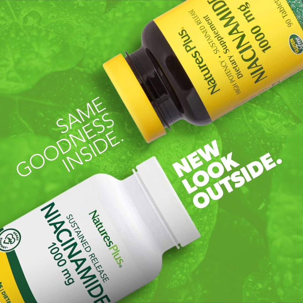 Natures Plus - Niacinamide à libération prolongée 1000 mg - 90 comprimés