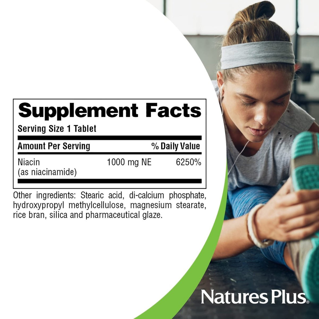 Natures Plus - Niacinamide à libération prolongée 1000 mg - 90 comprimés