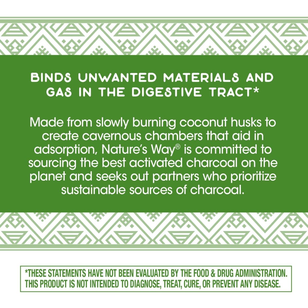 Nature's Way Activated Charcoal, Binds Unwanted Materials and Gas, 560mg per Serving, 360 Capsules