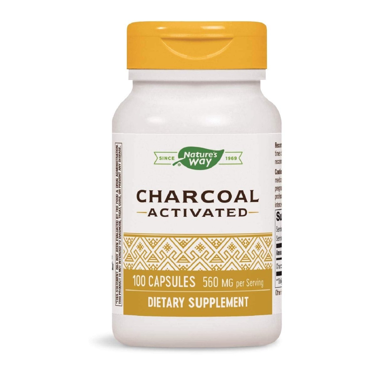 Complément de charbon actif Nature's Way sans gluten 100 gélules