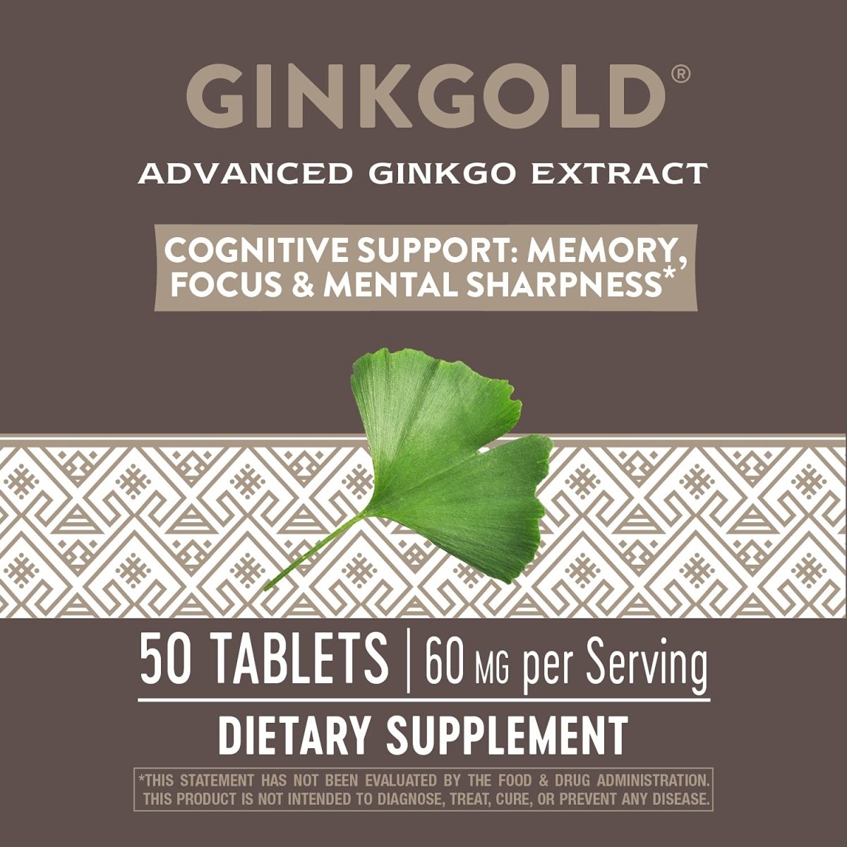 Nature's Way Advanced Ginkgold Extrait - Soutien cognitif et de la mémoire - 50 Comprimés