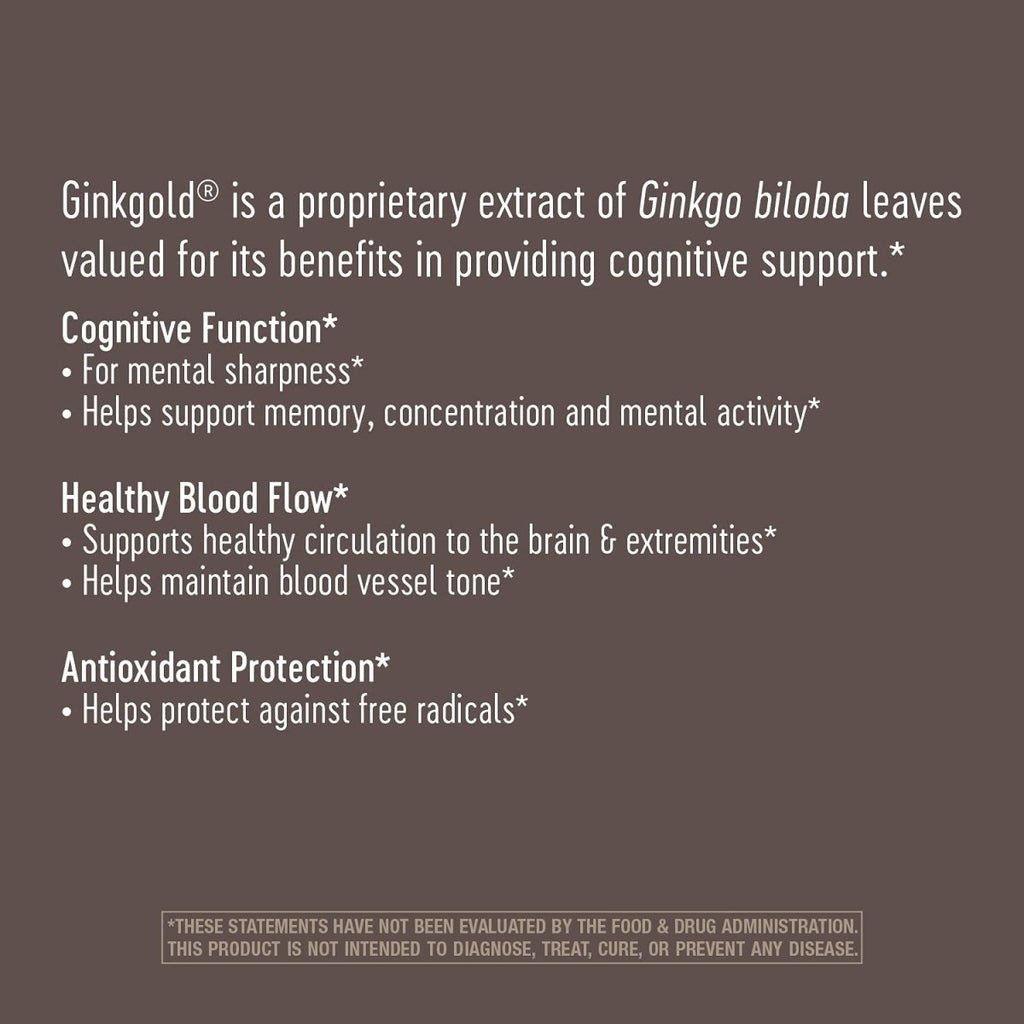 Nature's Way Advanced Ginkgold Extrait - Soutien cognitif et de la mémoire - 50 Comprimés