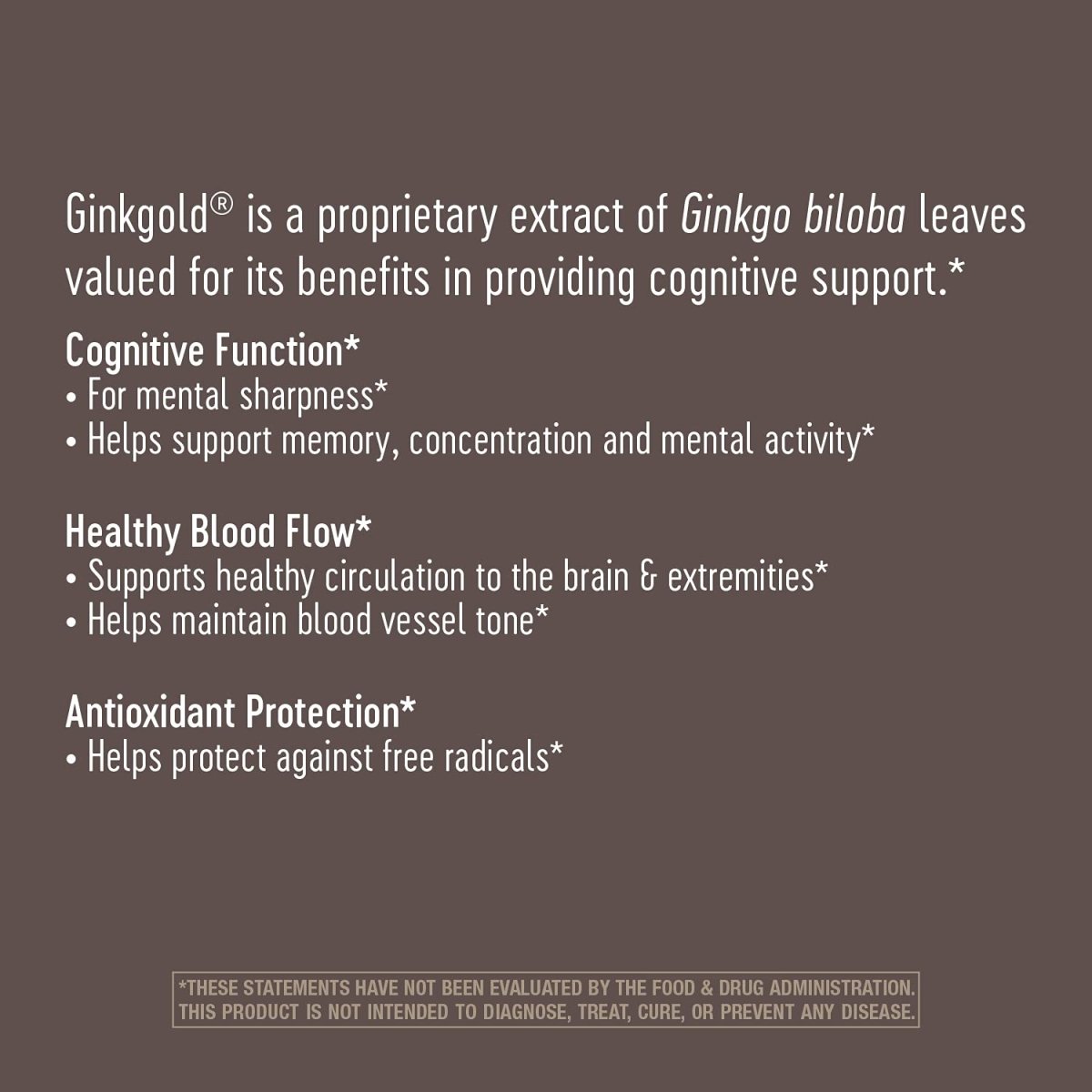 Nature's Way Advanced Ginkgold Extrait - Soutien cognitif et de la mémoire - 50 Comprimés