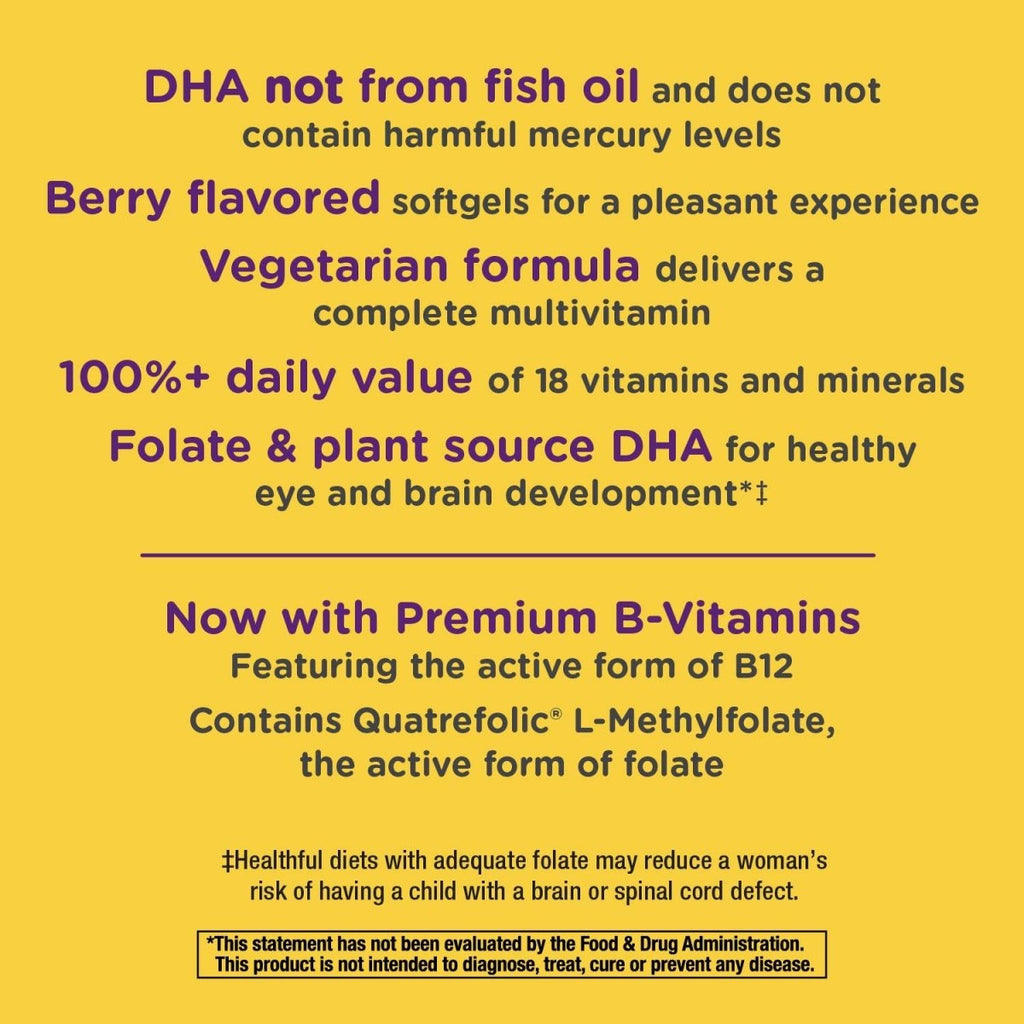 Nature's Way Alive! Complete Premium Prenatal Multivitamin for Women, Healthy Eye and Brain Development, 60 Vegetarian Softgels