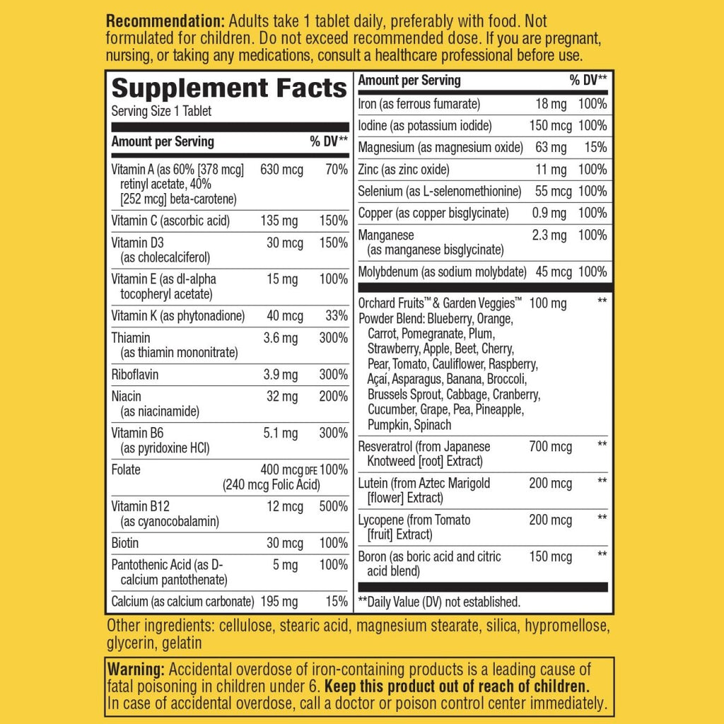 Nature's Way Alive! Énergie quotidienne Multivitamine 22 Vitamines et Minéraux 60 Comprimés