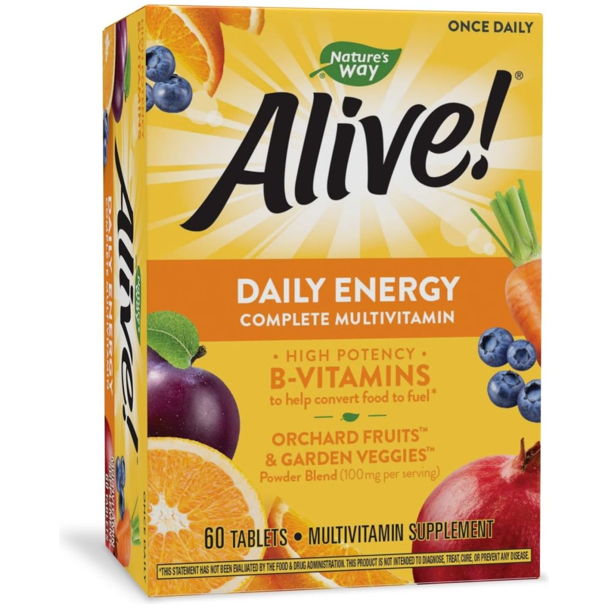 Nature's Way Alive! Énergie quotidienne Multivitamine 22 Vitamines et Minéraux 60 Comprimés