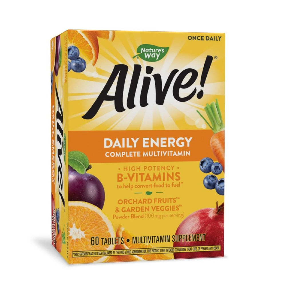 Nature's Way Alive! Énergie quotidienne Multivitamine 22 Vitamines et Minéraux 60 Comprimés