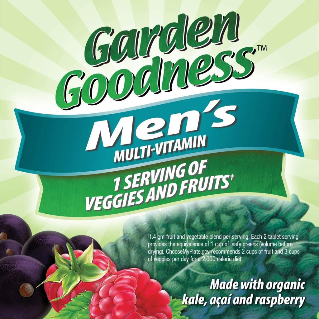 Nature's Way Alive! Garden Goodness Men's Multivitamin, One Serving of Veggies and Fruits, High Potency B-Vitamins, 60 Tablets
