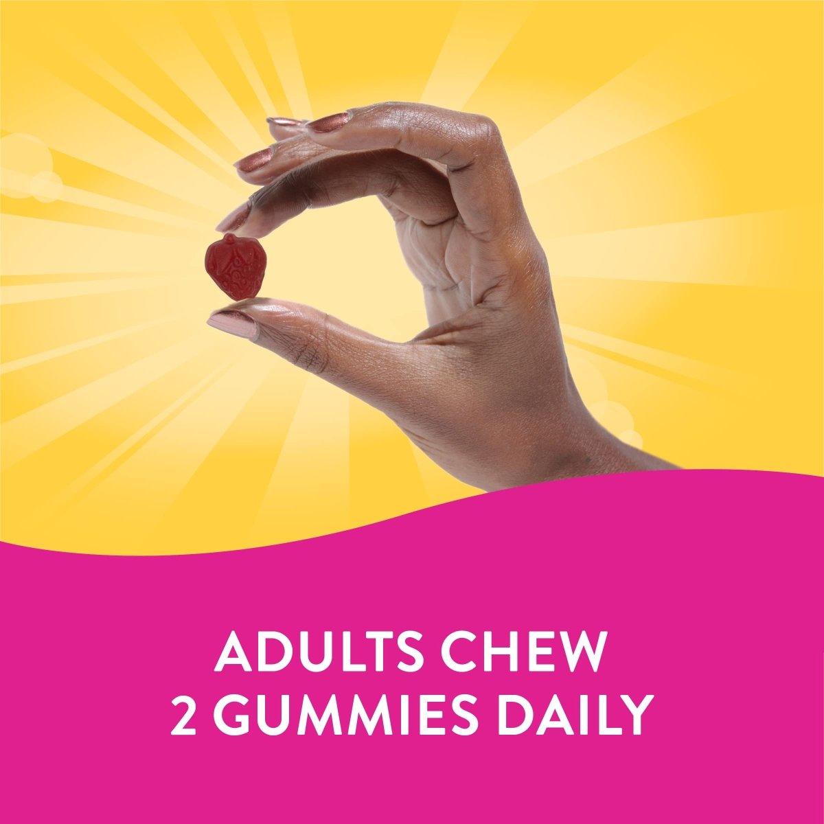 Nature's Way Alive! Gommes pour cheveux, peau et ongles, avec biotine et collagène, soutien beauté, 60 gommes saveur fraise