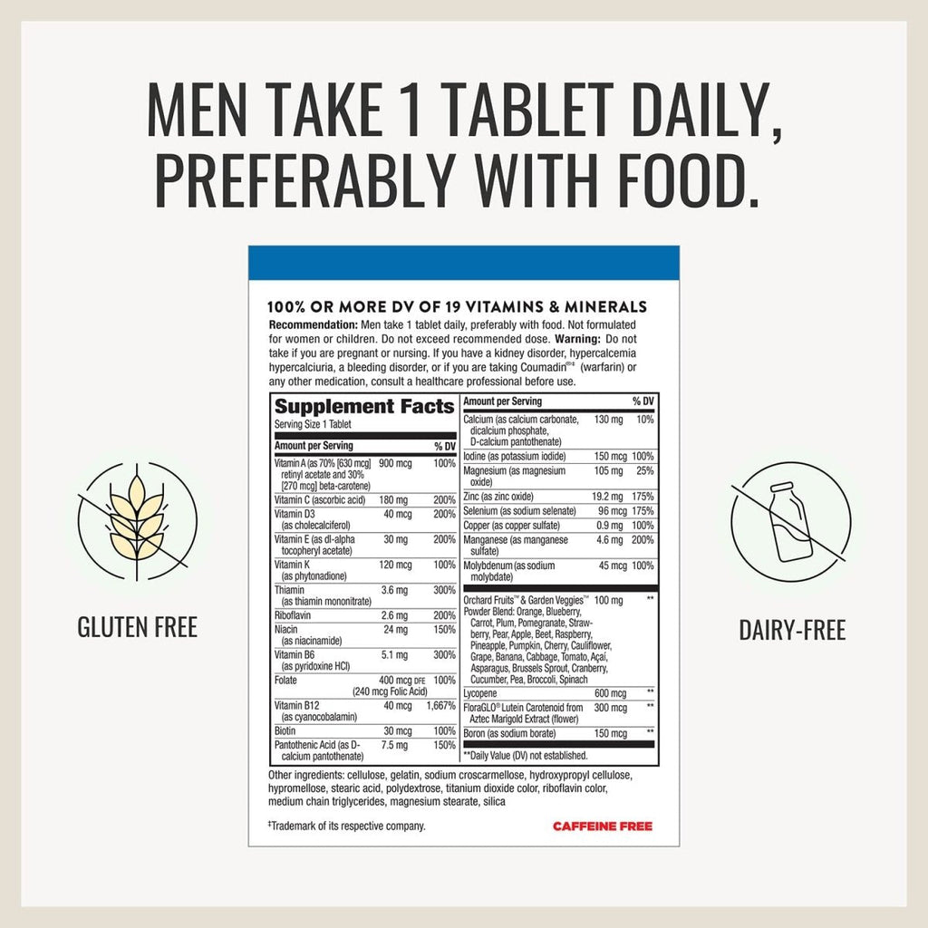 Nature's Way Alive! Multivitamine complète pour hommes de 50 ans et plus - Soutien complet pour plusieurs systèmes corporels - Vitamines B à haute puissance - 130 comprimés