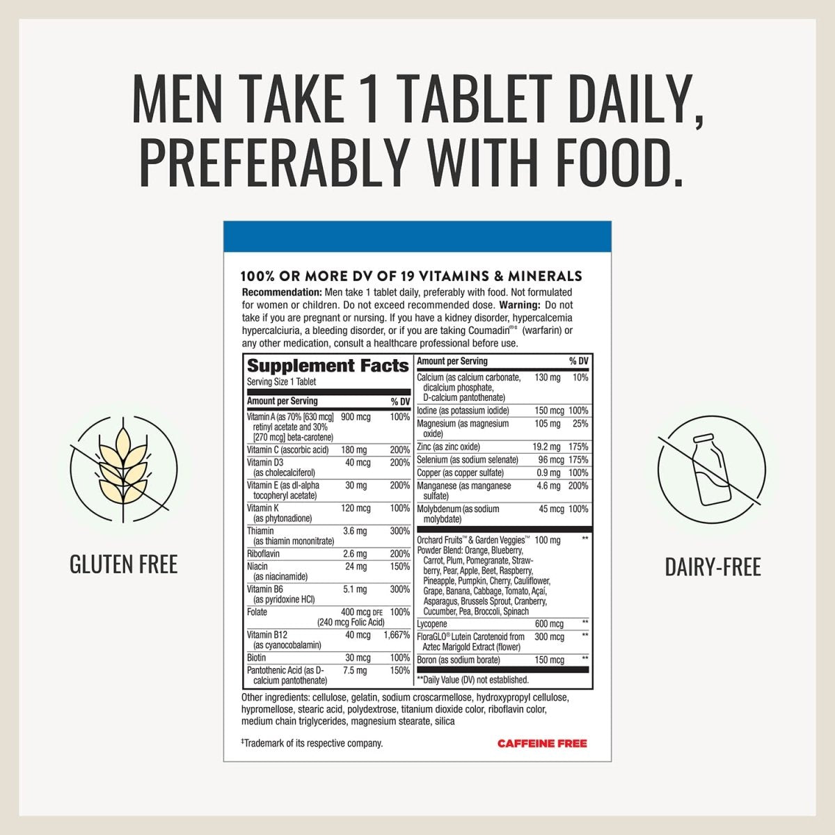 Nature's Way Alive! Multivitamine complète pour hommes de 50 ans et plus - Soutien complet pour plusieurs systèmes corporels - Vitamines B à haute puissance - 130 comprimés