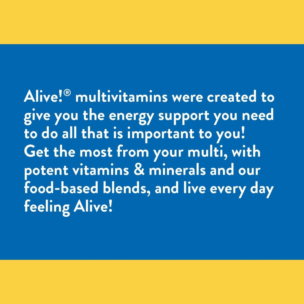 Nature's Way Alive! Multivitamine complète pour hommes de 50 ans et plus - Soutien complet pour plusieurs systèmes corporels - Vitamines B à haute puissance - 130 comprimés