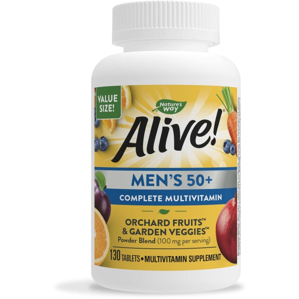 Nature's Way Alive! Multivitamine complète pour hommes de 50 ans et plus - Soutien complet pour plusieurs systèmes corporels - Vitamines B à haute puissance - 130 comprimés