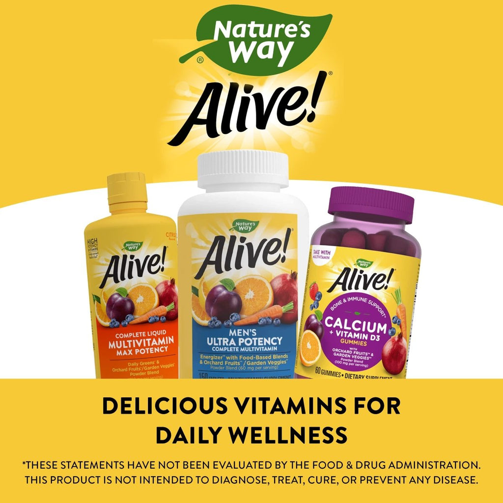 Nature's Way Alive! Multivitamines complètes ultra-puissantes pour hommes, vitamines B à haute dose, métabolisme énergétique, 150 comprimés