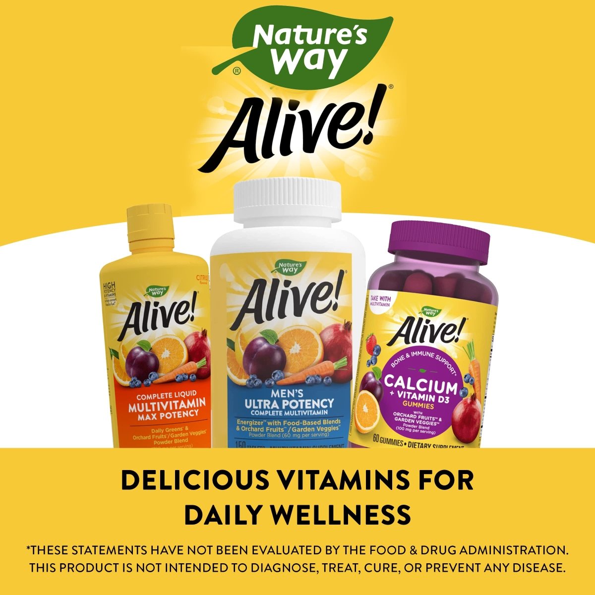Nature's Way Alive! Multivitamines complètes ultra-puissantes pour hommes, vitamines B à haute dose, métabolisme énergétique, 150 comprimés
