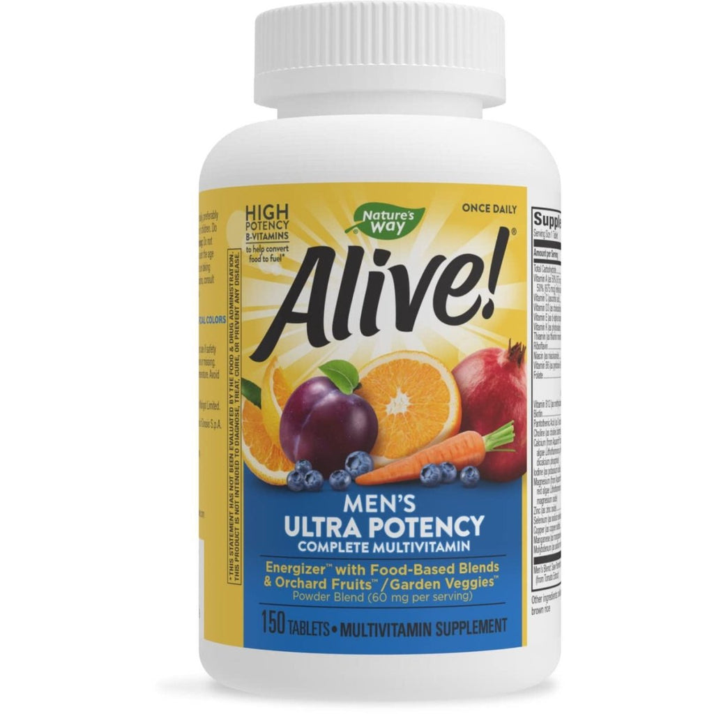 Nature's Way Alive! Multivitamines complètes ultra-puissantes pour hommes, vitamines B à haute dose, métabolisme énergétique, 150 comprimés