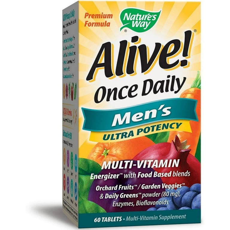 Nature's Way Alive! Multivitamine pour hommes Ultra Potent, une fois par jour, 60 comprimés - Lot de 2