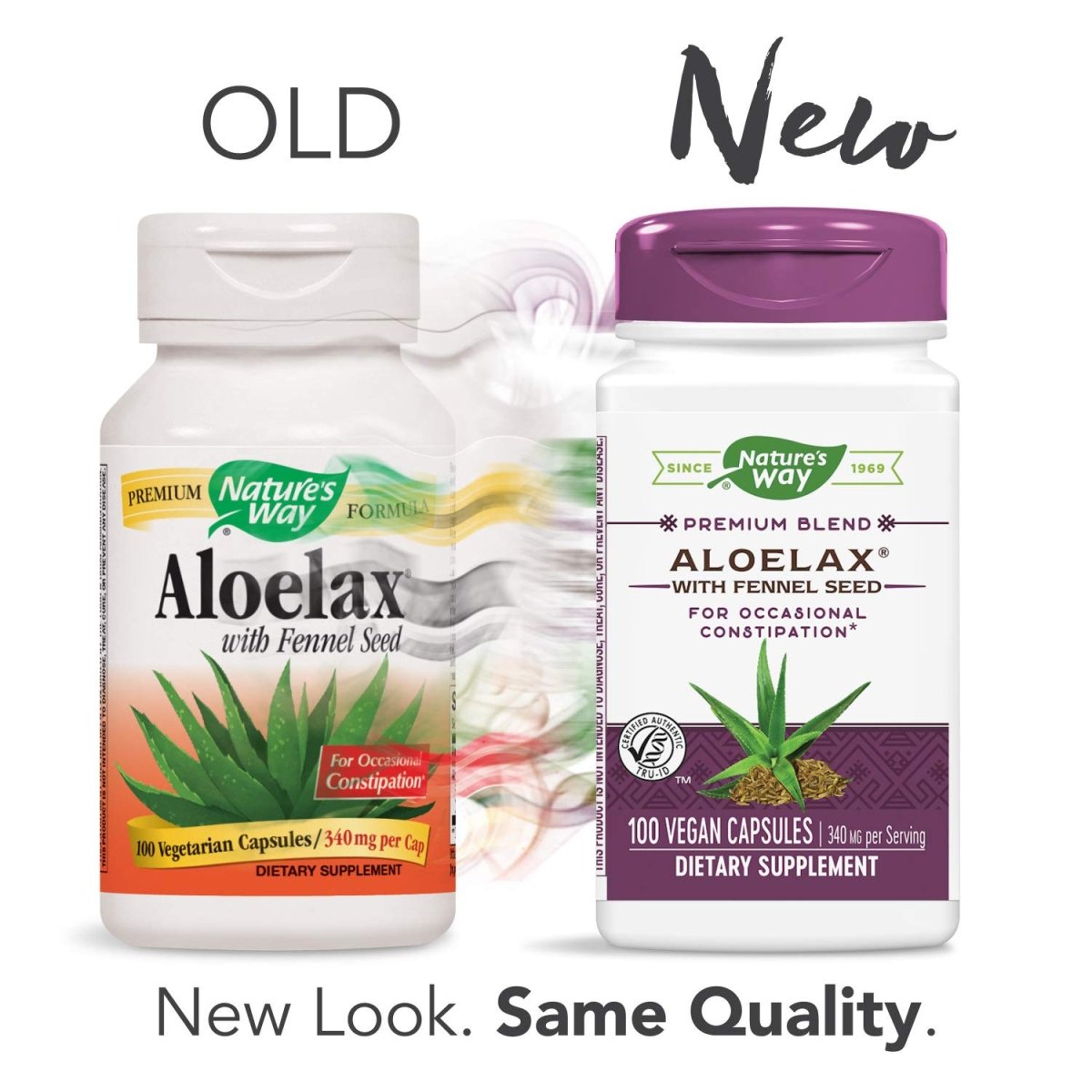 Nature's Way Aloelax, mélange de qualité supérieure, avec graines de fenouil, constipation occasionnelle, 340 mg, végétalien, 100 capsules