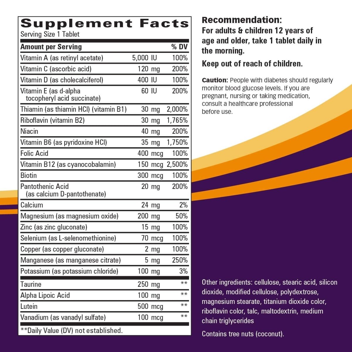 Nature's Way Alpha betic Multivitamines, Soutien Énergétique, 30 Comprimés