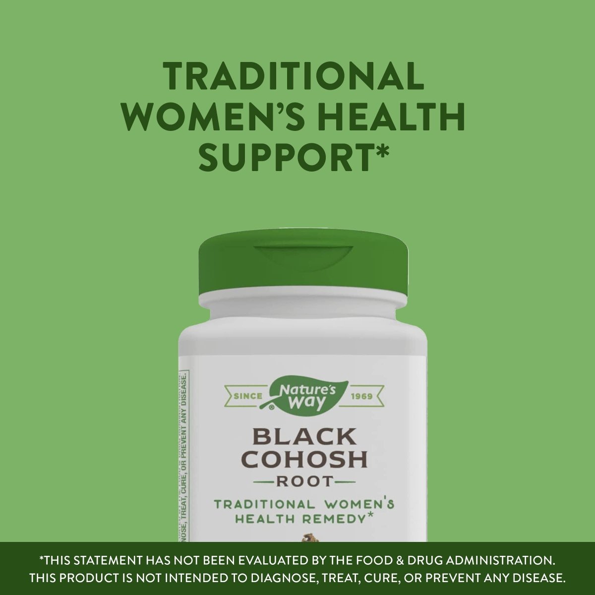 Actée à grappes noires de Nature's Way, soutien traditionnel pour la santé des femmes, vérifié par le projet sans OGM, 180 capsules