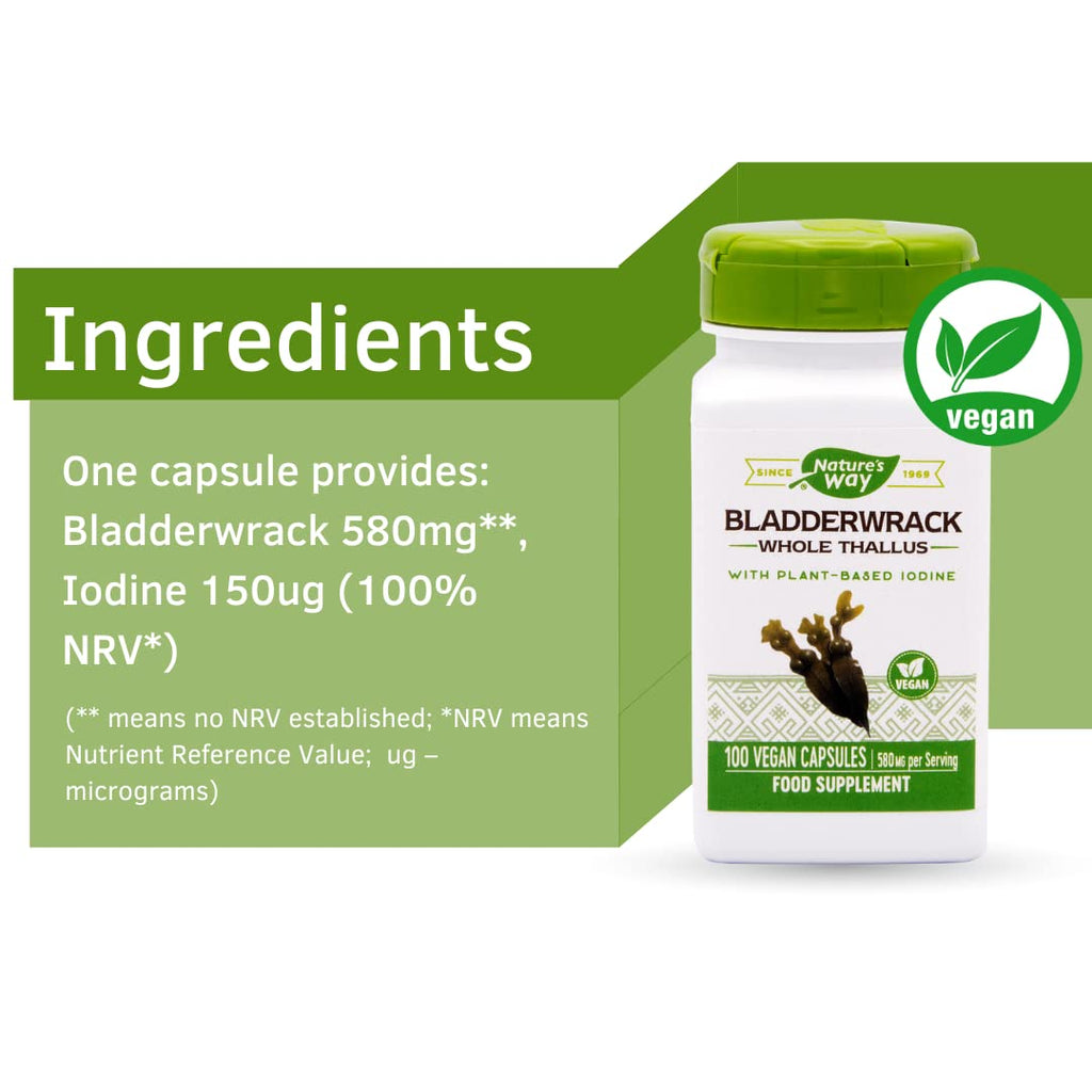 Varech vésiculeux Nature's Way - 100 gélules végétariennes