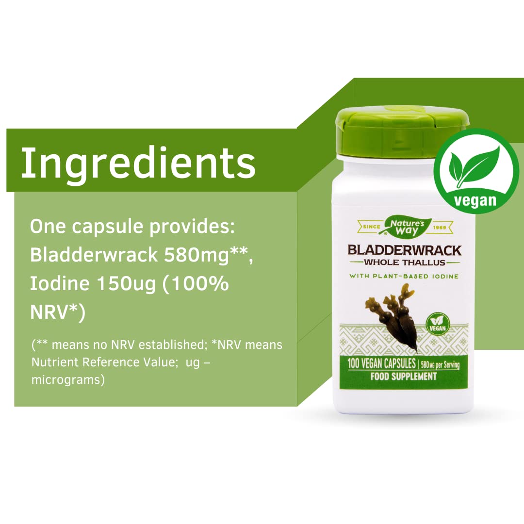 Varech vésiculeux Nature's Way - 100 gélules végétariennes