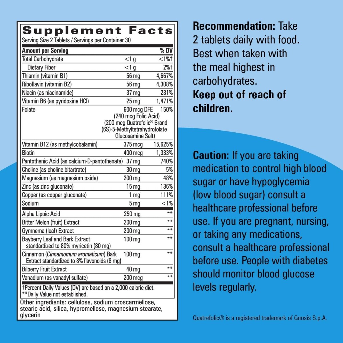 Nature's Way Blood Sugar Manager, formule de soutien du glucose, 60 capsules