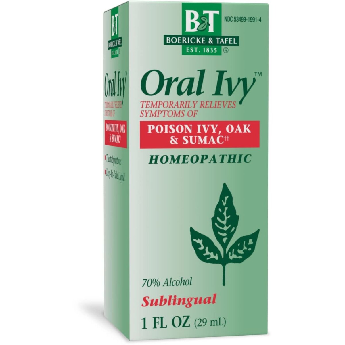 Nature's Way Boericke & Tafel Oral Ivy Liquide, Traitement du Sumac Vénéneux et du Chêne Empoisonné, Soulage les Démangeaisons et les Brûlures, 1 fl. oz