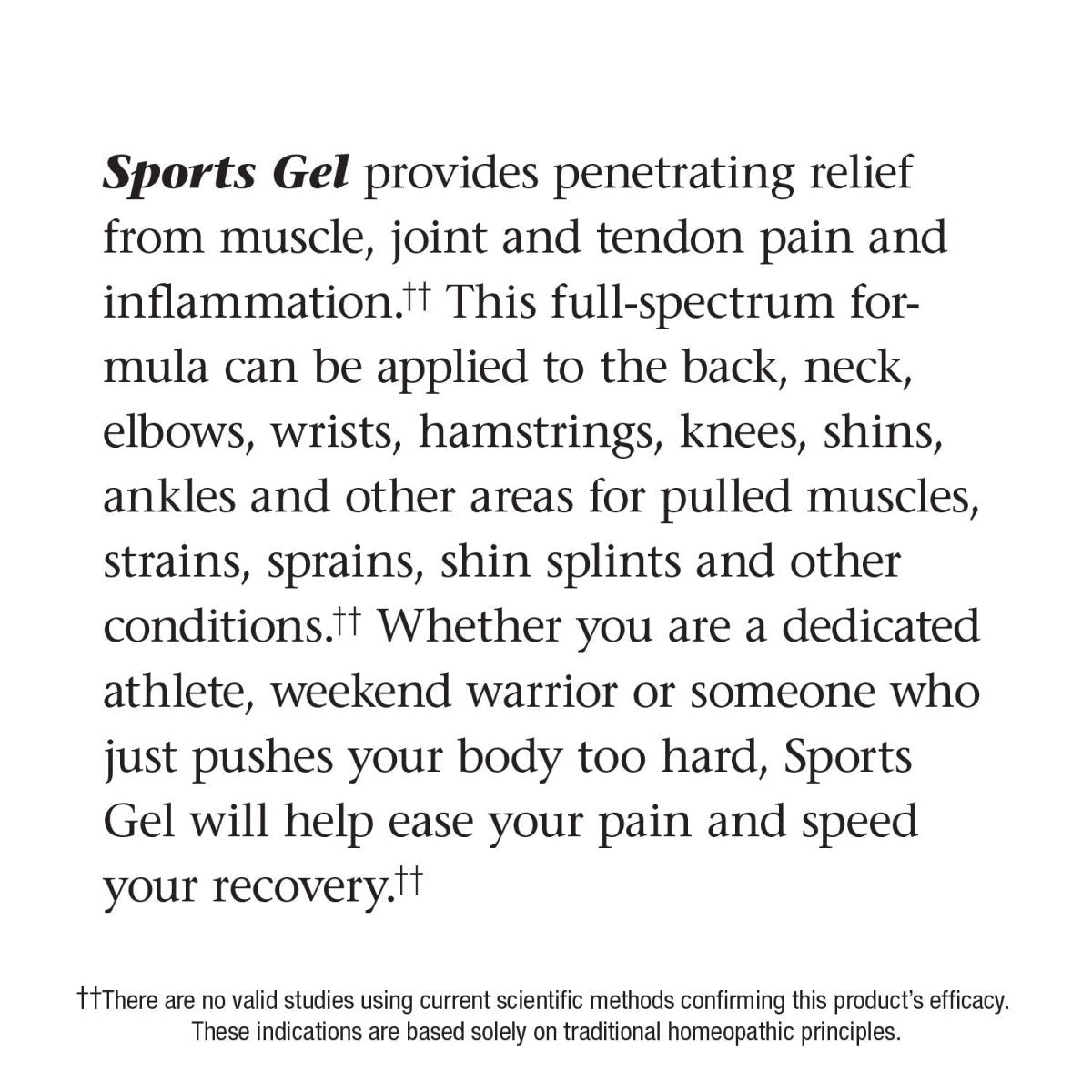 Nature's Way Boericke & Tafel Sports Gel, soulagement des douleurs et inflammations musculaires profondes, articulaires, tendineuses et dorsales, homéopathique, 70,8 g