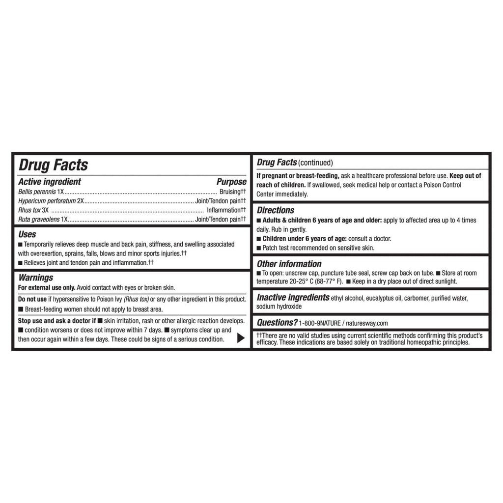 Nature's Way Boericke & Tafel Sports Gel, soulagement des douleurs et inflammations musculaires profondes, articulaires, tendineuses et dorsales, homéopathique, 70,8 g