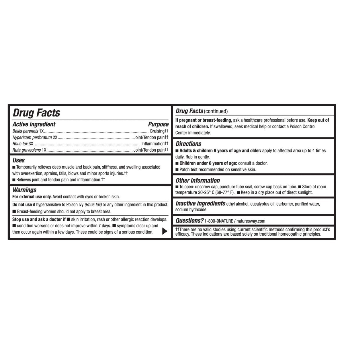 Nature's Way Boericke & Tafel Sports Gel, soulagement des douleurs et inflammations musculaires profondes, articulaires, tendineuses et dorsales, homéopathique, 70,8 g