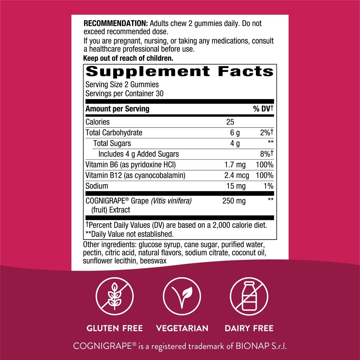 Nature's Way Brain Fuel, Soutient la mémoire et la concentration*, Cognigrape? testé cliniquement, 60 gommes, Saveur de raisin