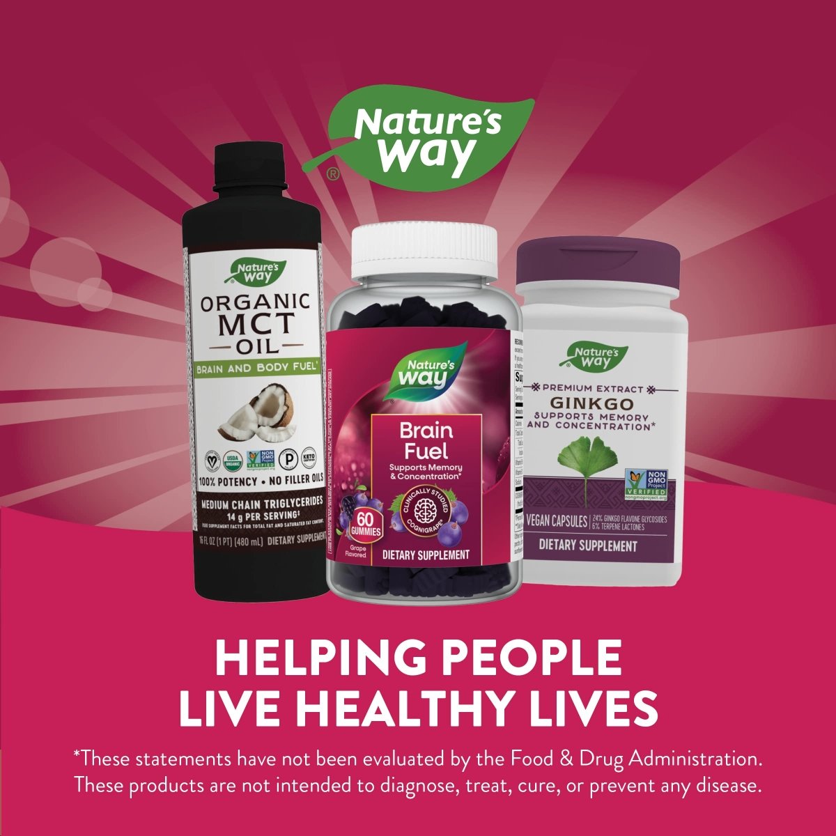 Nature's Way Brain Fuel, Soutient la mémoire et la concentration*, Cognigrape? testé cliniquement, 60 gommes, Saveur de raisin