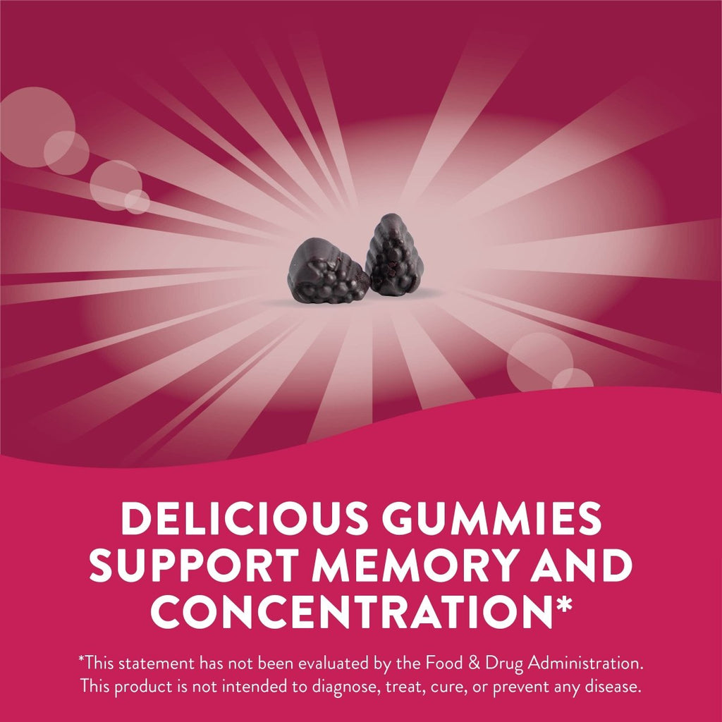 Nature's Way Brain Fuel, Soutient la mémoire et la concentration*, Cognigrape? testé cliniquement, 60 gommes, Saveur de raisin