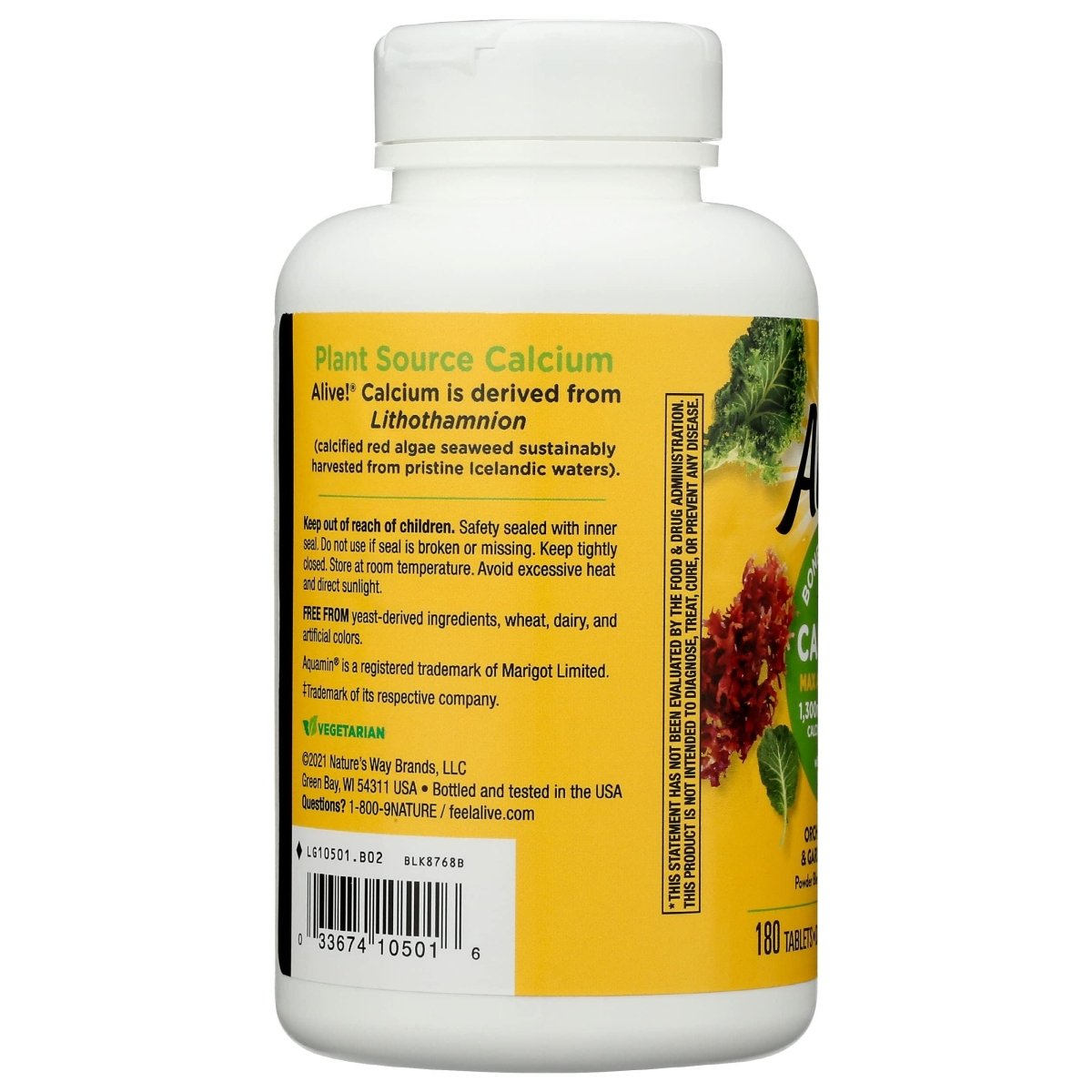 Nature's Way, Calcium Alive, lot de 180 comprimés