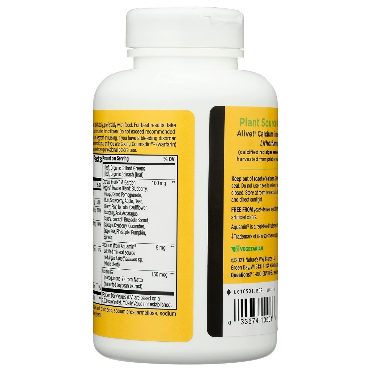 Nature's Way, Calcium Alive, lot de 180 comprimés