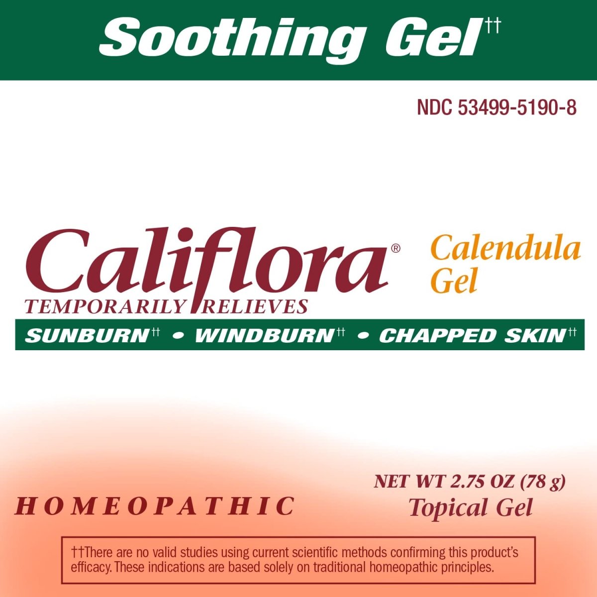 Nature's Way Califlora Gel de Calendula, soulage temporairement les coups de soleil, les brûlures causées par le vent et la peau gercée, 78 g