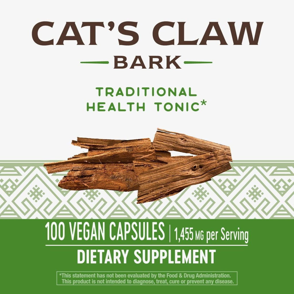 Nature's Way Cat's Claw Bark, Traditional Health Tonic, 1,455mg per serving, 100 Capsules