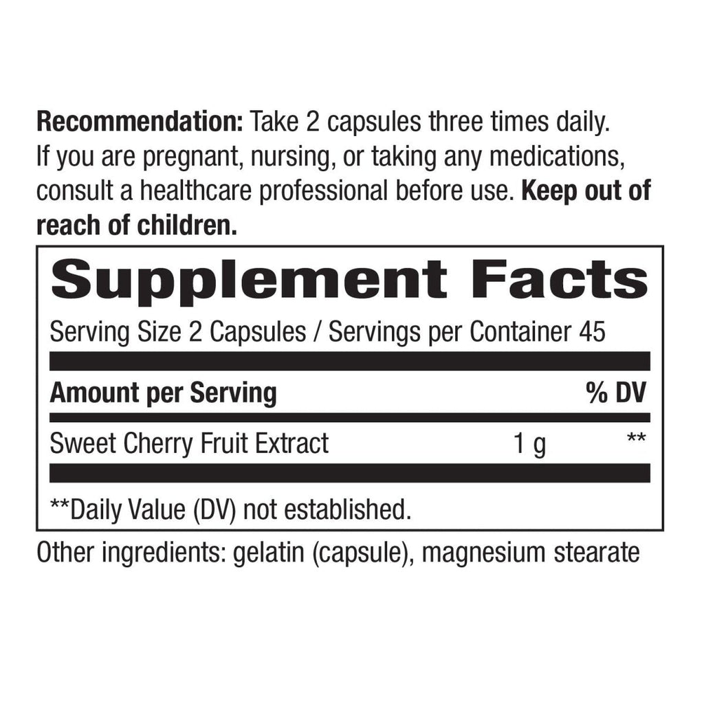 Nature's Way Cherry Fruit, Supports Antioxidant Pathways, 1,000 mg Per Serving, 90 Capsules