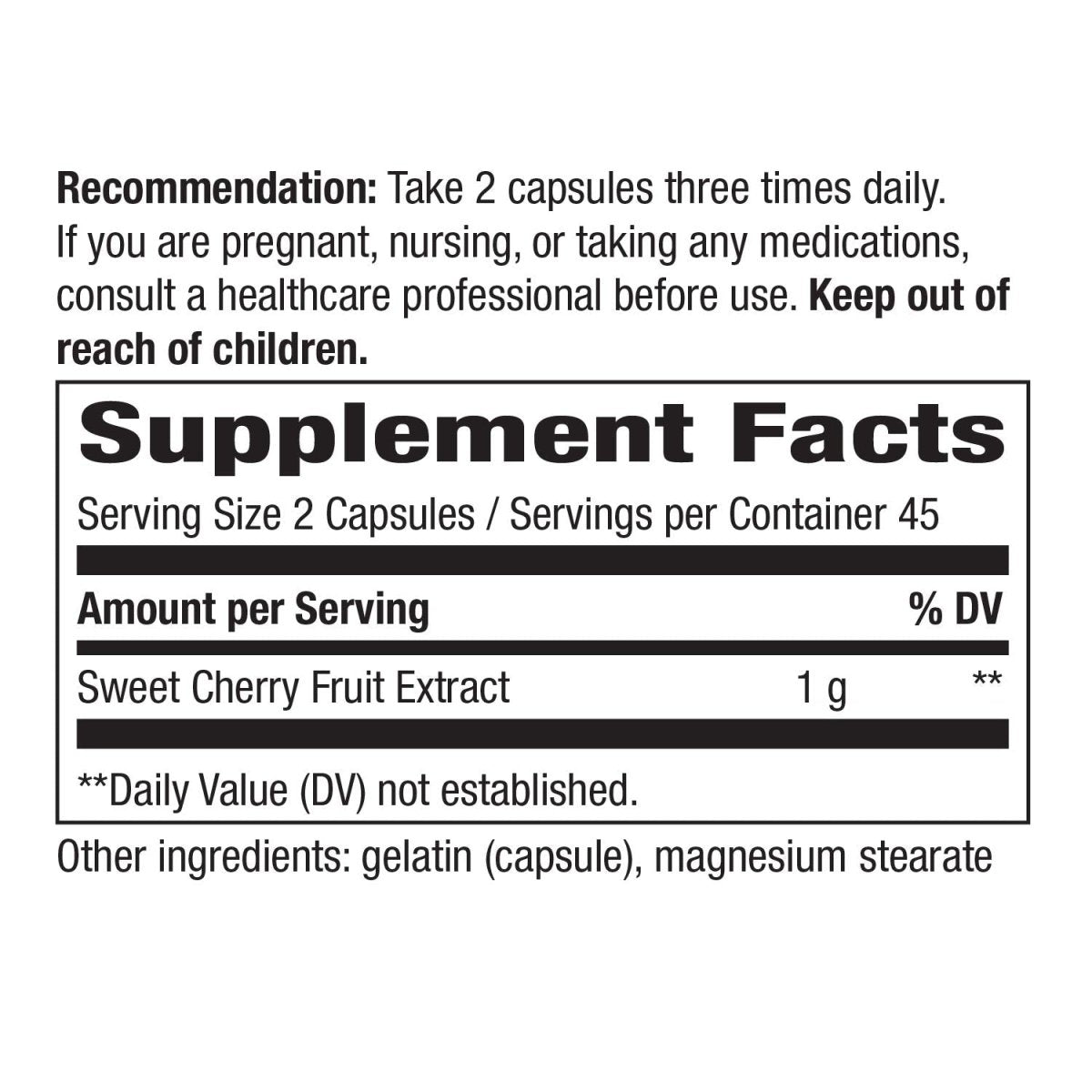 Nature's Way Cherry Fruit, Supports Antioxidant Pathways, 1,000 mg Per Serving, 90 Capsules