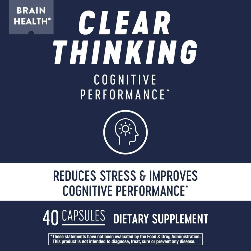 Nature's Way Clear Thinking Cognitive Performance, Ashwagandha, Reduces Stress and Supports Cognitive Performance, 40 Capsules