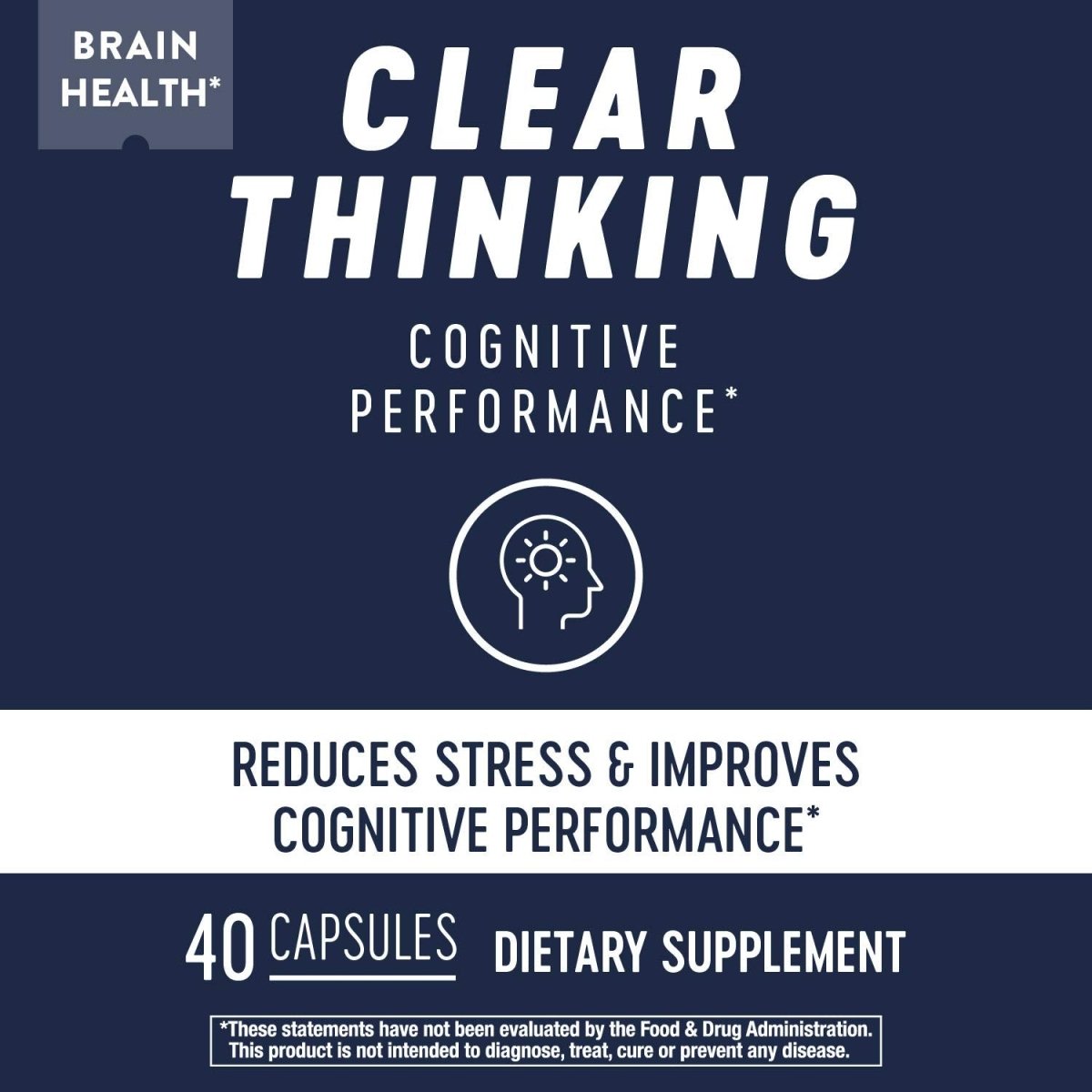 Nature's Way Clear Thinking Cognitive Performance, Ashwagandha, Reduces Stress and Supports Cognitive Performance, 40 Capsules