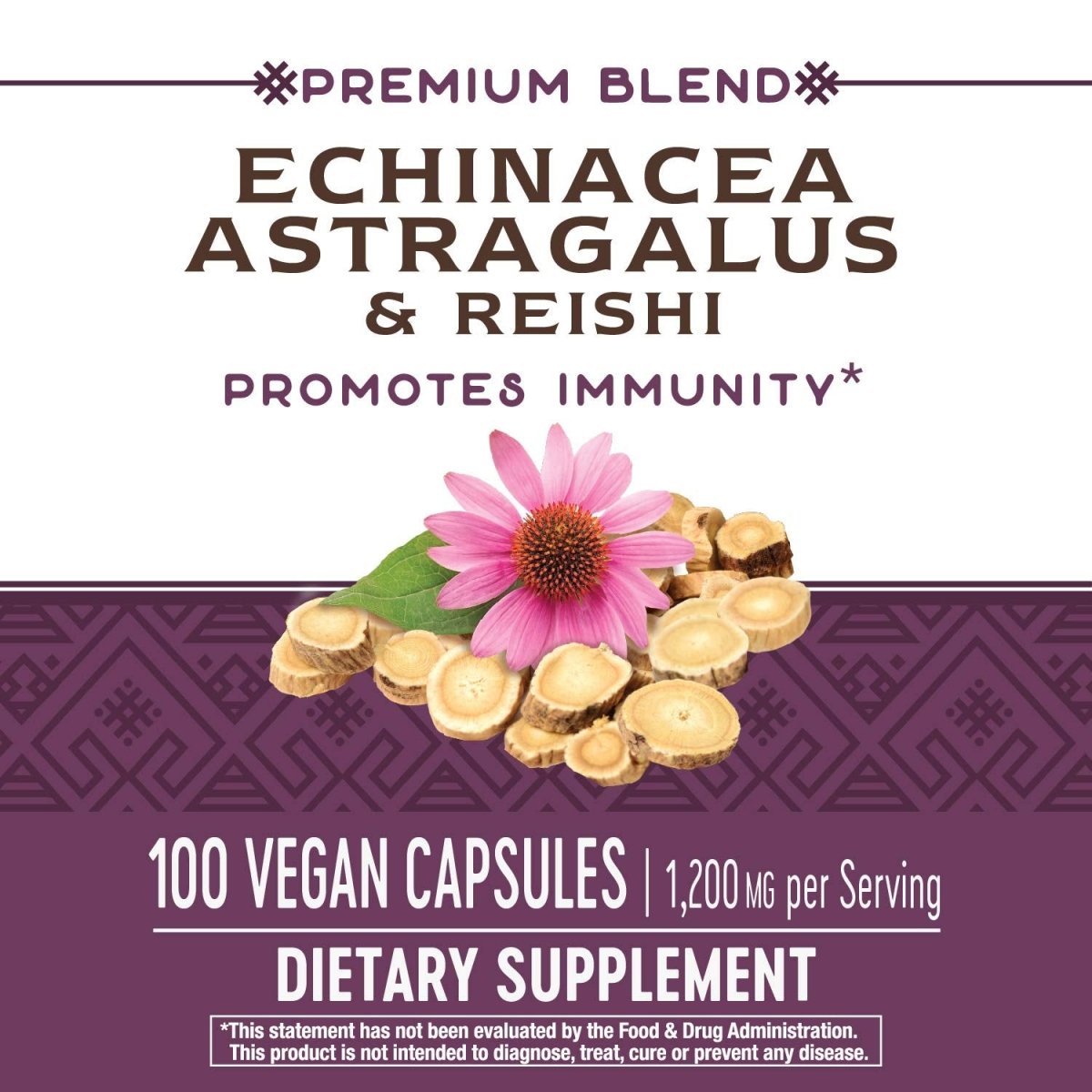 Nature's Way Échinacée Astragale & Reishi, Soutien Immunitaire, 100 Gélules