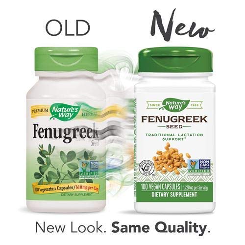 Nature's Way Fenugreek Seed, Traditional Lactation Support, Non-GMO Project Verified, 100 Capsules